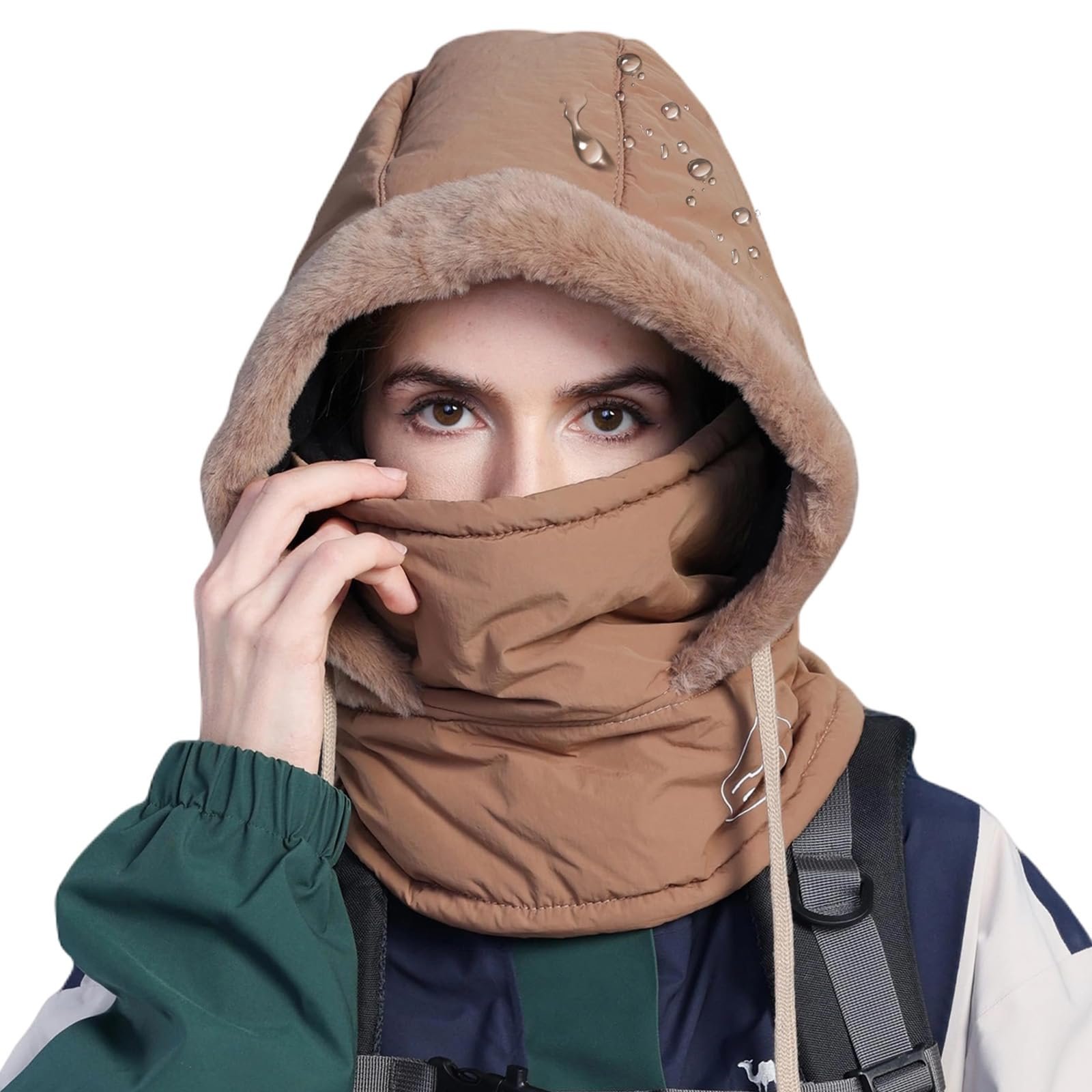 ❄️Unisex Winter Balaclava Hoodie - Waterproof Fleece Ski Mask with Face Shield & Earmuffs