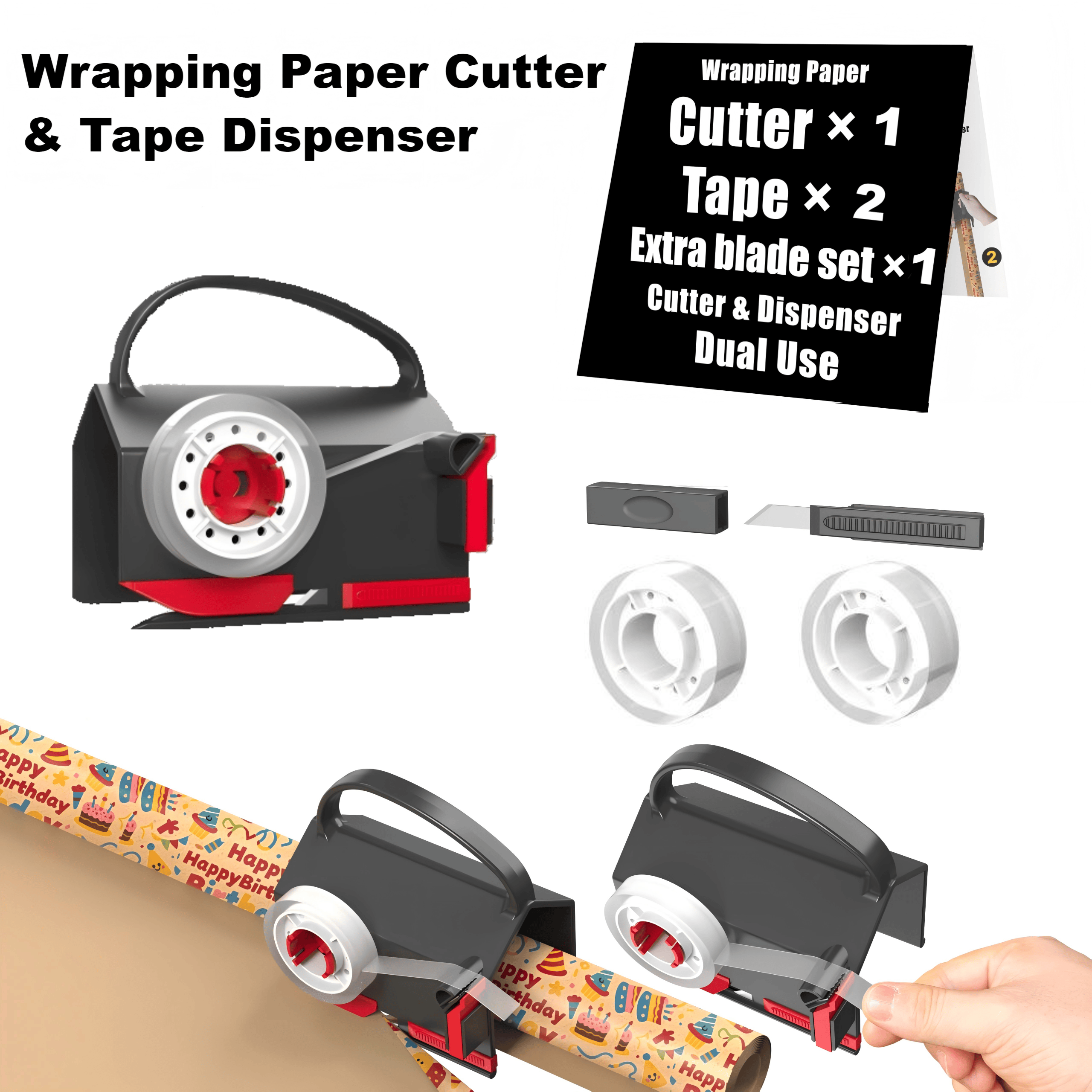 🎅Christmas Pre Sale - 59% OFF🎁Wrapping Paper Cutter & Tape Dispenser