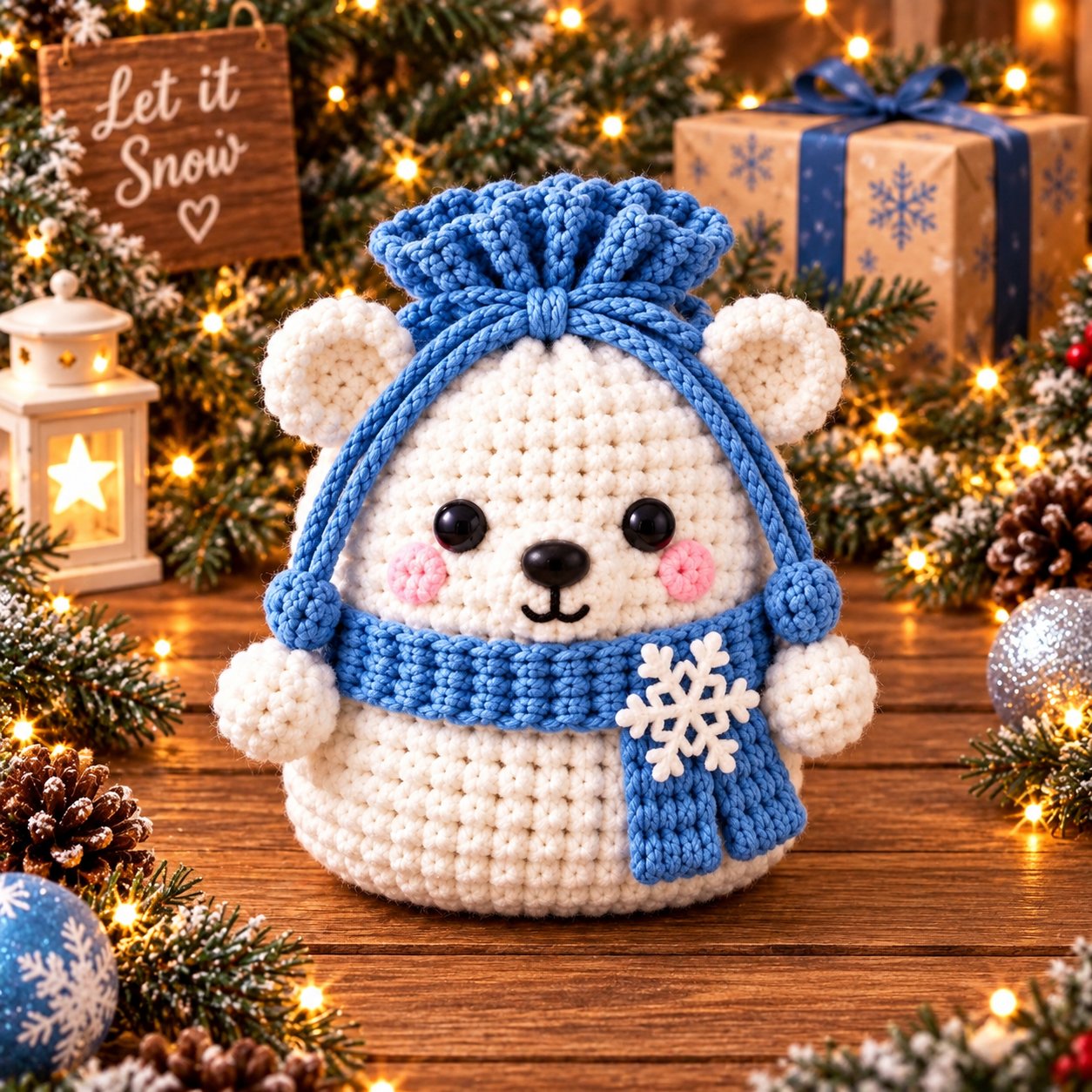 🎄❤ Christmas Crochet Character Gift Pouch – Reusable Holiday Keepsake Bag