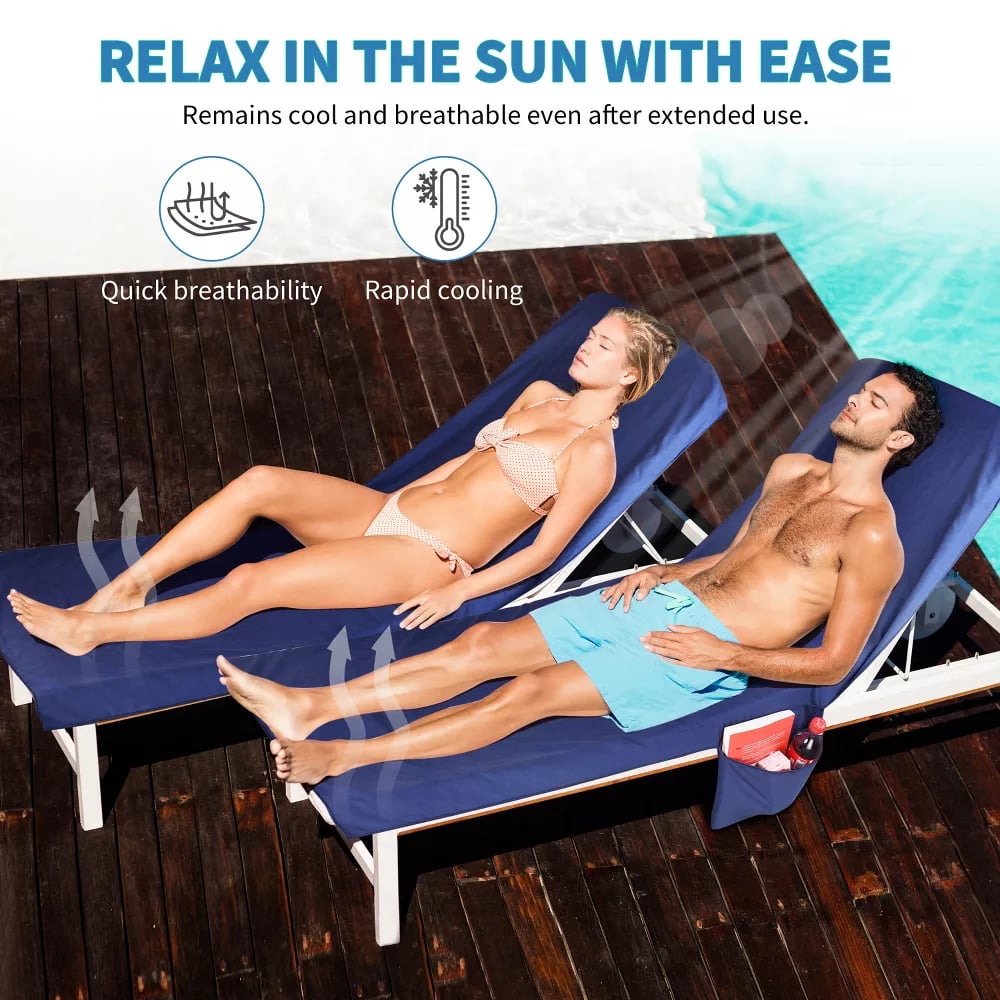 🎉Last Day 55% OFF🎁Sun Lounger Towel in Bag with Pockets Storage