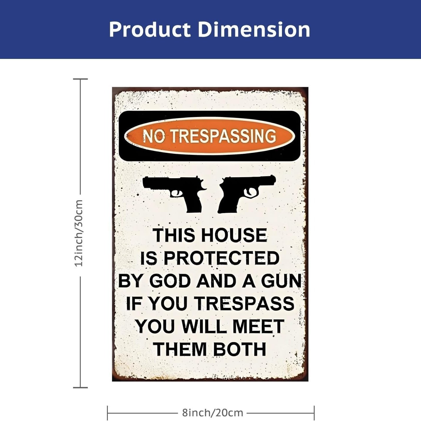 🔥Last Day Promotion-🛡️No Trespassing This House Is Protected Sign, Rust Free Weatherproof Wall Sign