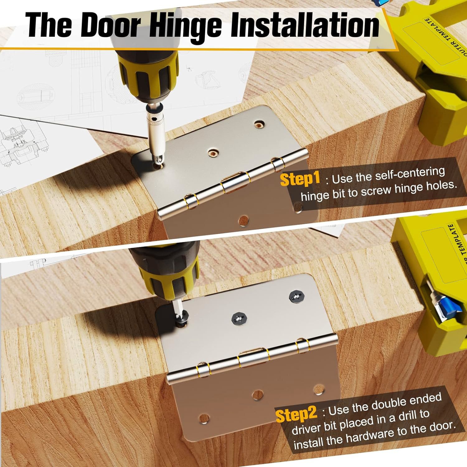 🏆Special offer 55% discount🔥Door Hinge Router Template