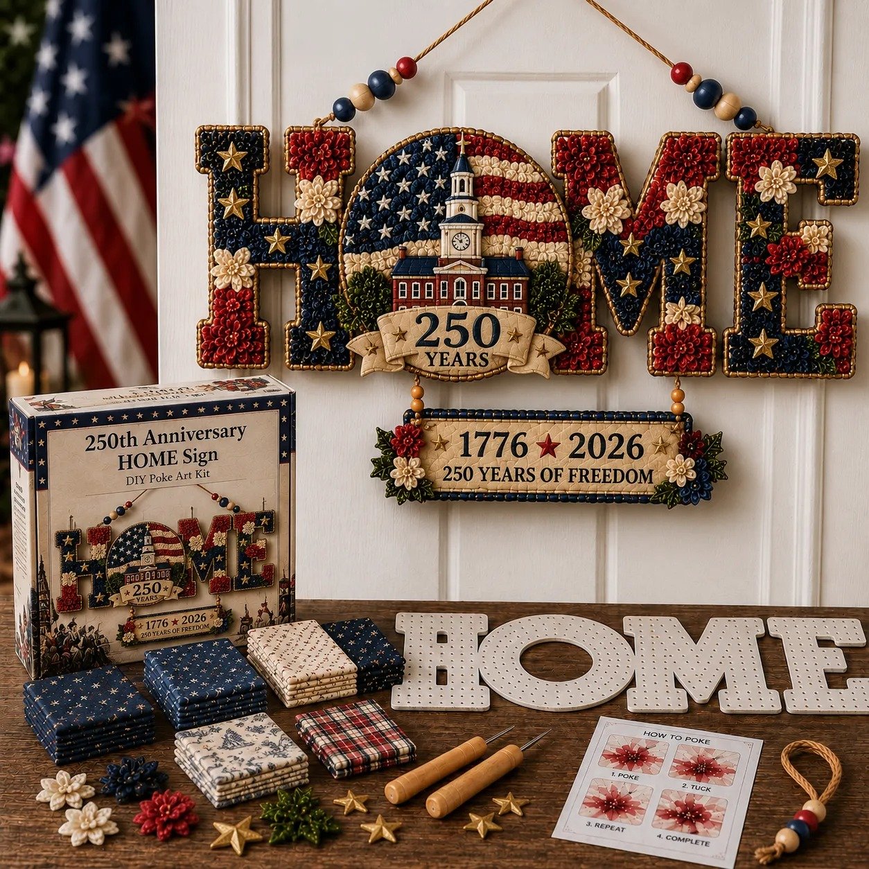 🔥70% Off Last Day - 🎄 ✨ DIY Fabric Poke Art HOME Sign Kit 🏡