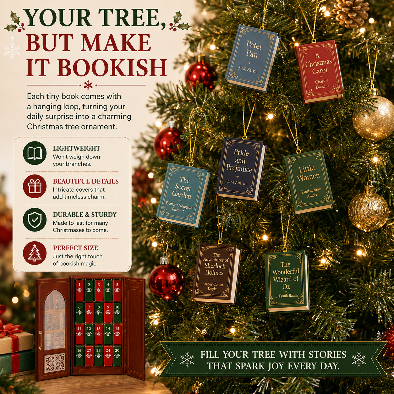 🔥 Last 40pcs 🎉📚 25-Day Mini Book Advent Calendar – A Book Lover's Christmas Countdown