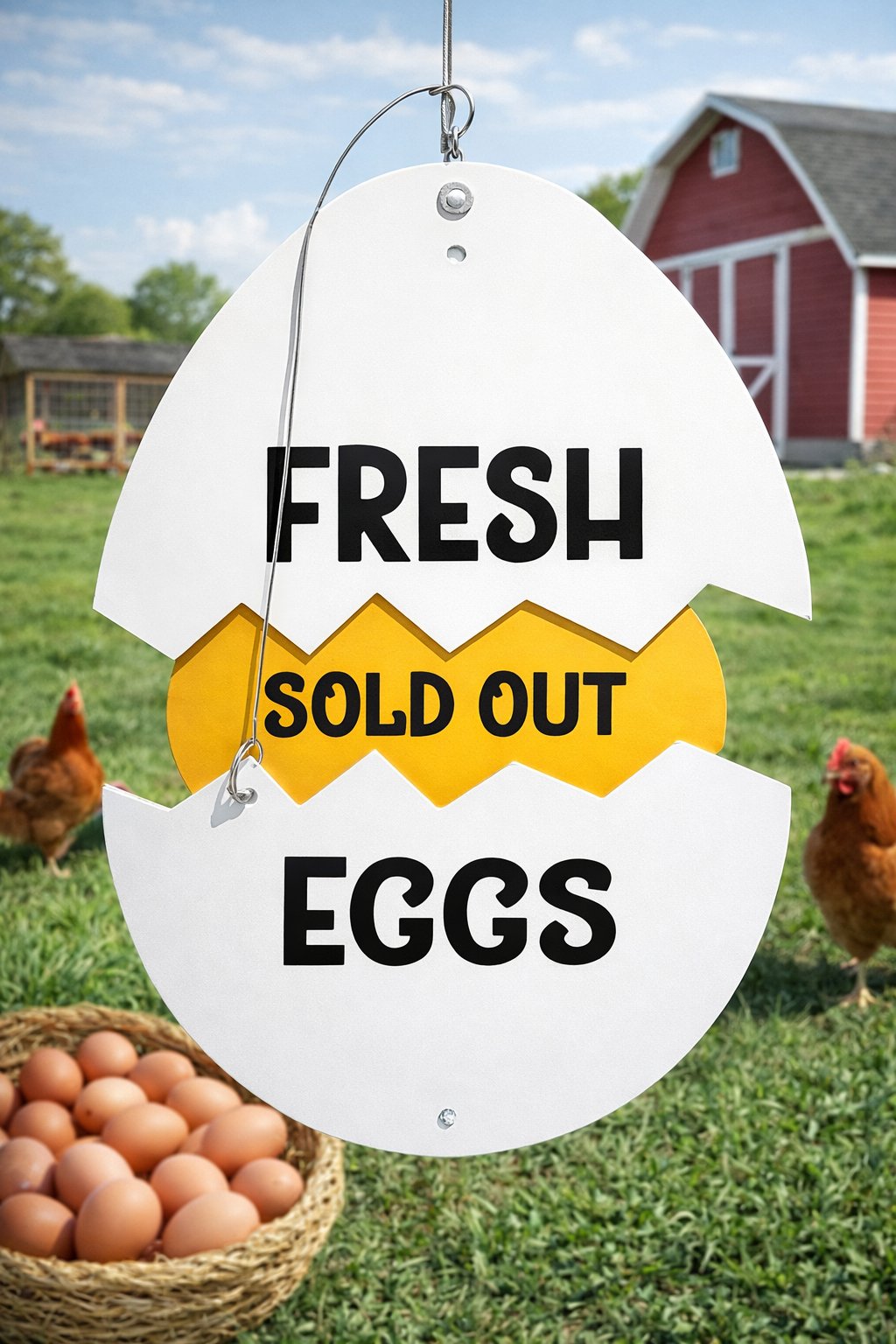 🔥Last Day 50% OFF -🥚Farm Fresh Eggs Metal Sign - Rustic Farmhouse Decor for Coop & Market🏠🐔