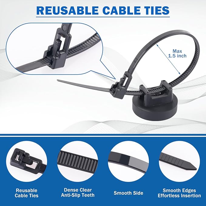 🔥HOT SALE🔥Magnetic Cable Zip Tie Mount Kit – Smart, Flexible Cable Management for Every Space