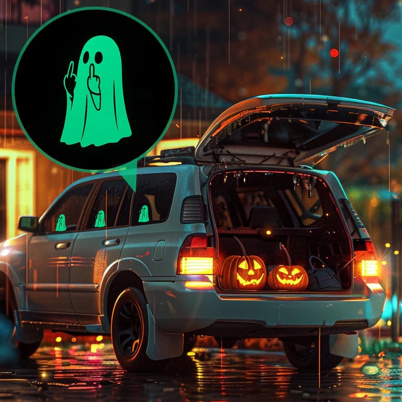 🎃Last Day 70% OFF🔥Glowing Ghost Middle Finger Sticker