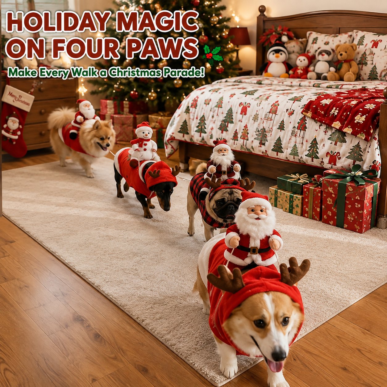 🔥Limited time 70% OFF -🎄🎅Santa Rider Pet Christmas Costume
