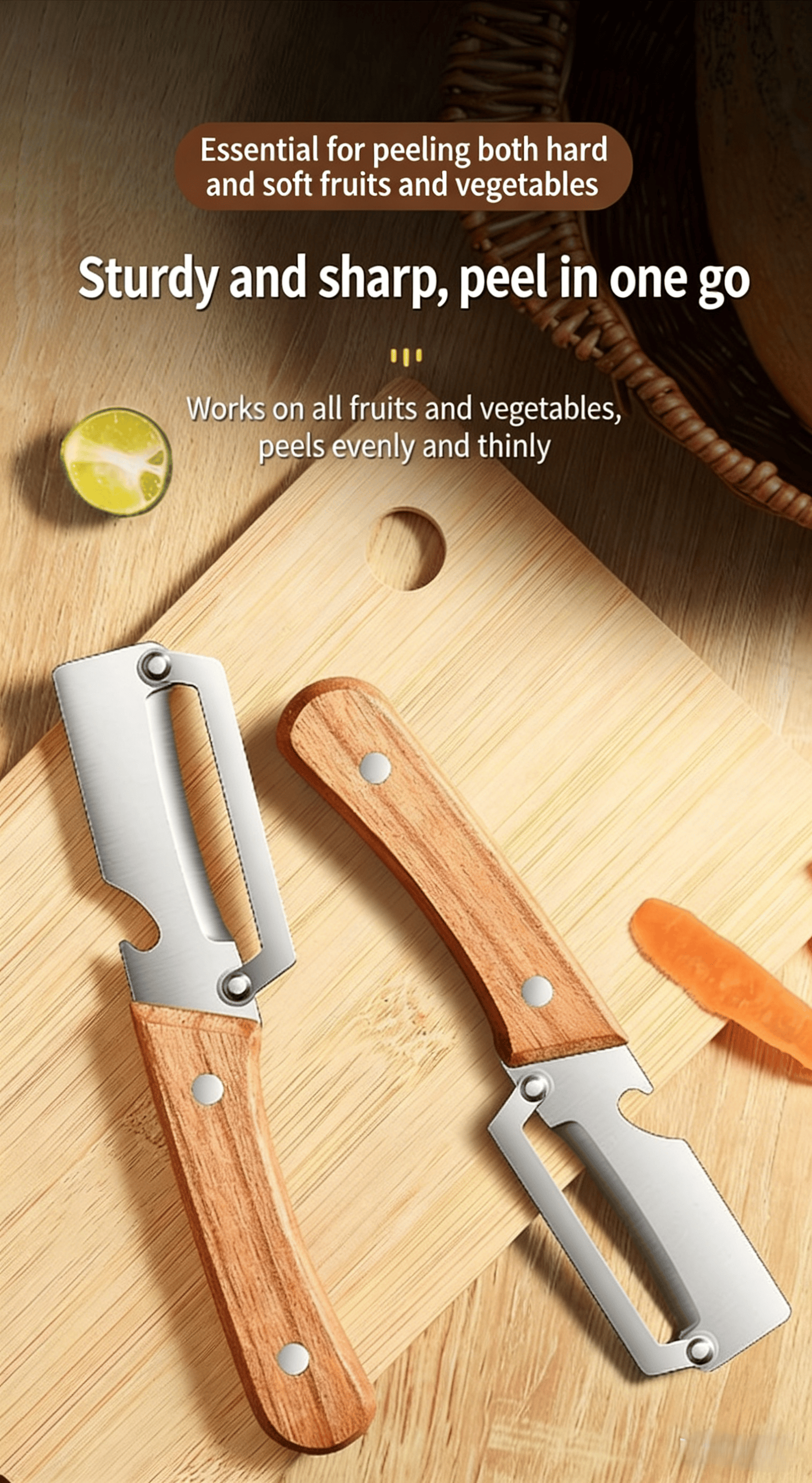 Multi-Function Vegetable Peeler 🌿 | Ergonomic Handle with Built-In Bottle Opener