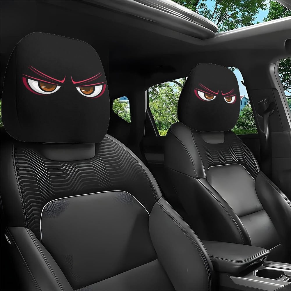 🔥LAST DAY 55% OFF😆 Funny Cartoon Car Headrest Covers – 2PCS Universal Fit 🚗