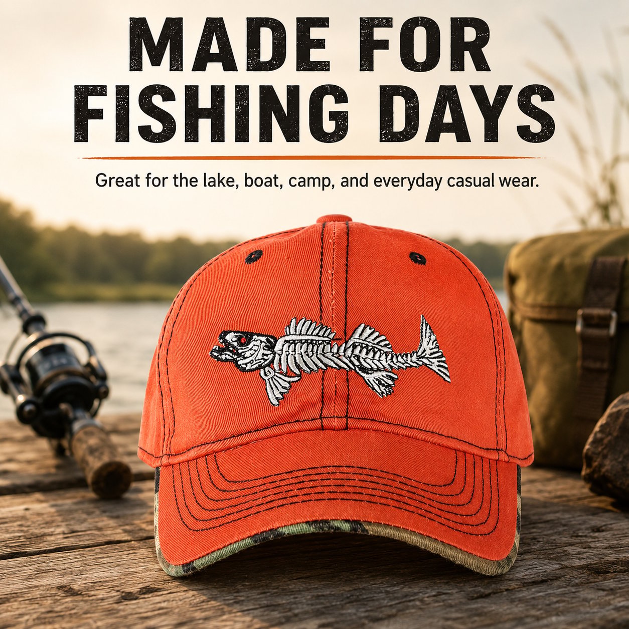 🎣Old Bones Fishing Cap 🎁 Buy the Cap Get the Matching Tribute Coin FREE