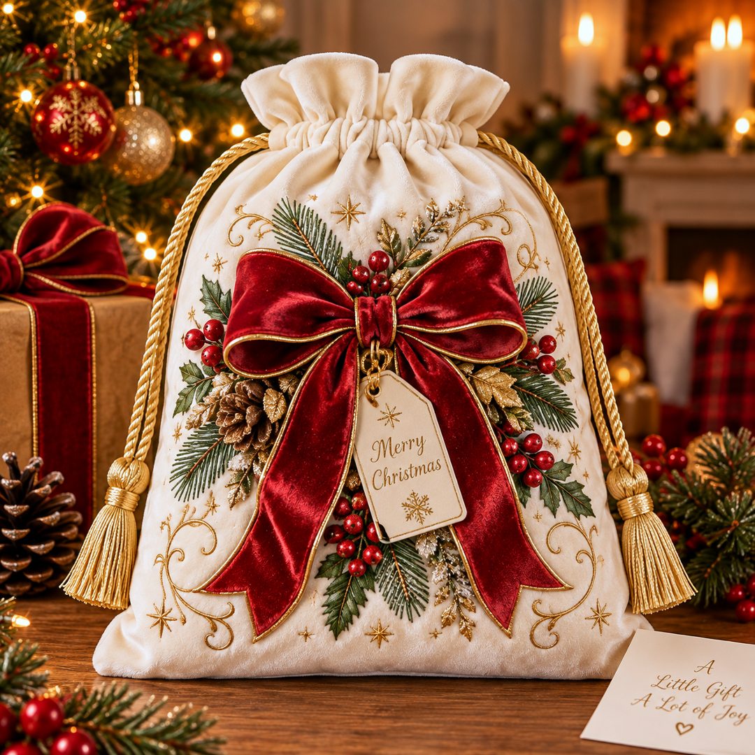 🔥Last 40pcs🎉-🎁 Premium Soft Velvet Christmas Gift Sack🎄