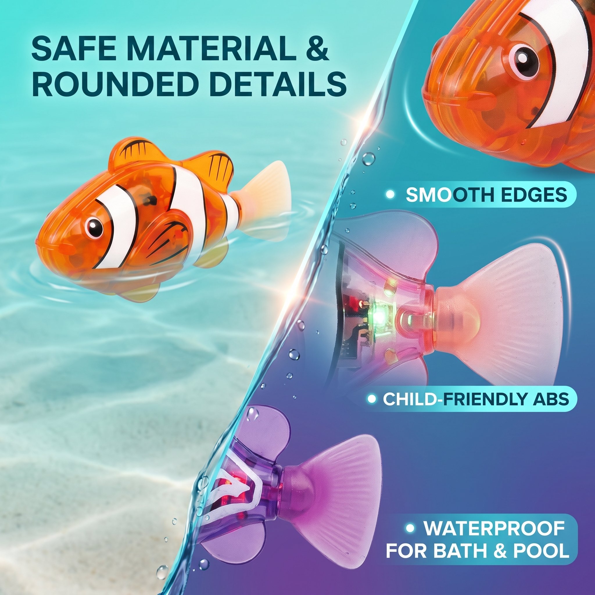 🔥2026 HOT SALE 59% OFF🐟4Pcs Induction Activated | LED Light Up | Auto-Swimming Bath Toy