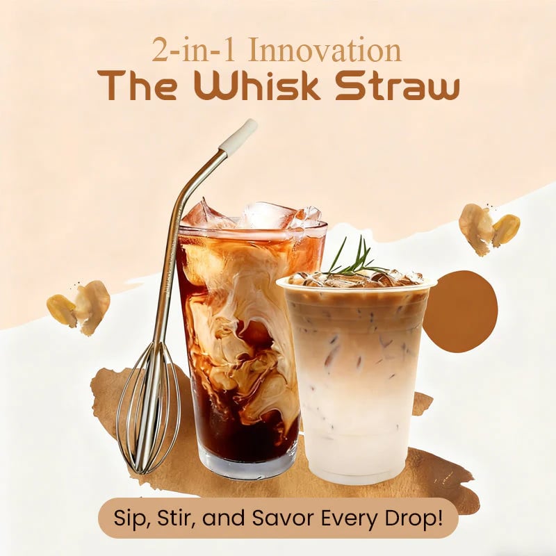 🔥Hot Sale 50% OFF - 🍹[2-in-1 Innovation] The Whisk Straw | Sip, Stir, and Savor Every Drop! ✨