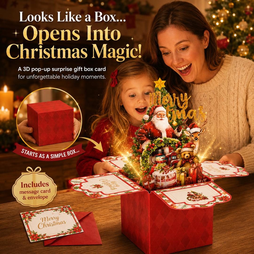 🔥 70% OFF - 3D Christmas Surprise Pop-Up Gift Box Card 🎅🎄