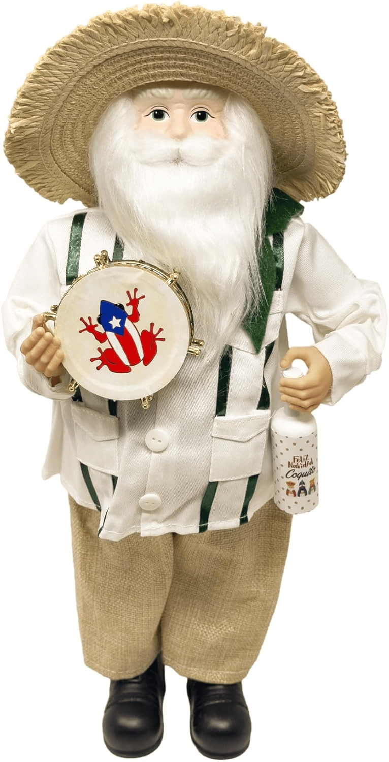 🔥Christmas Hot Sale 55% OFF🎅Puerto Rican Santa Claus – Coquito & Tambor Holiday Decor🎶