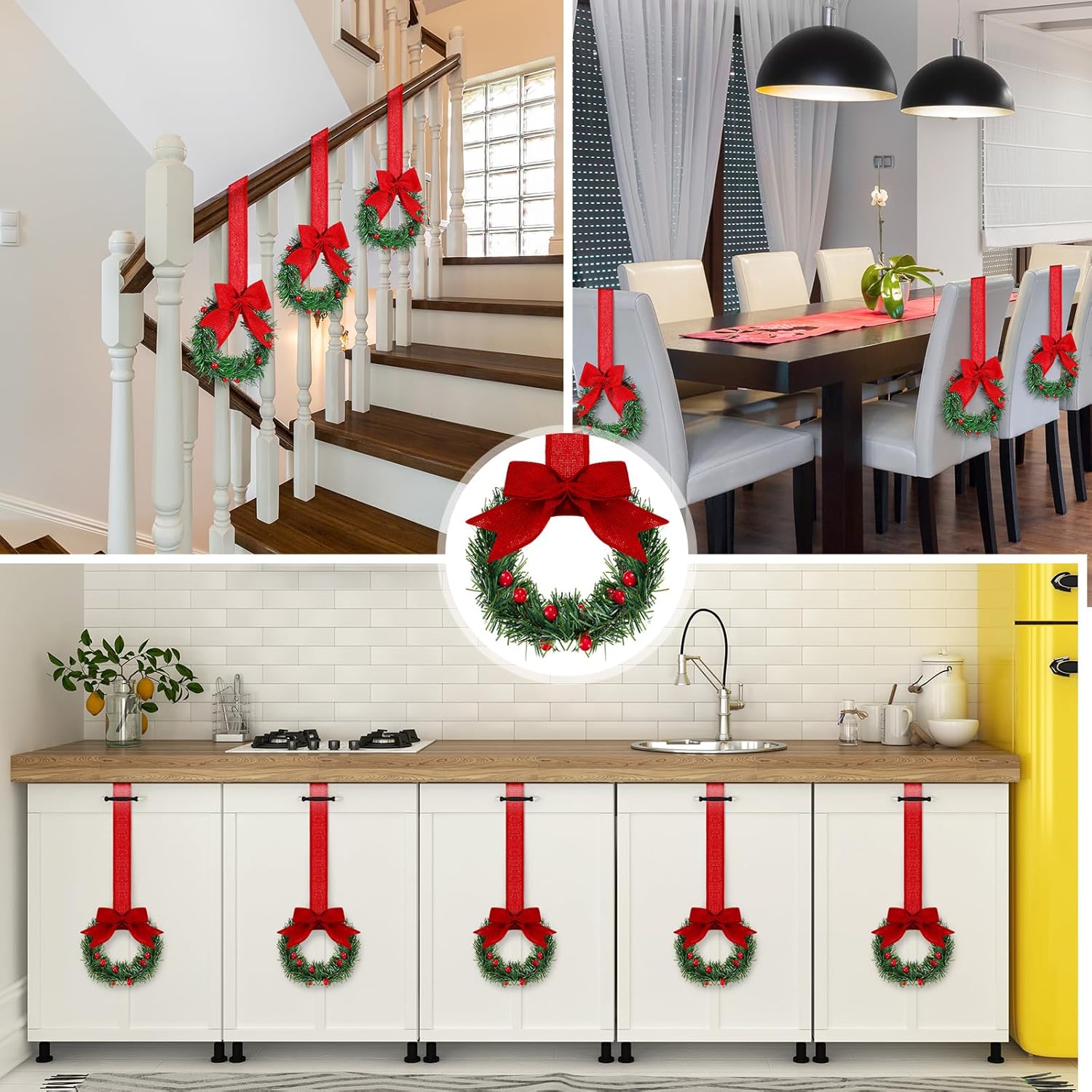 🔥Christmas Hot Sale 70% OFF - 🎄Retrowavy Christmas Kitchen Cabinet Wreaths