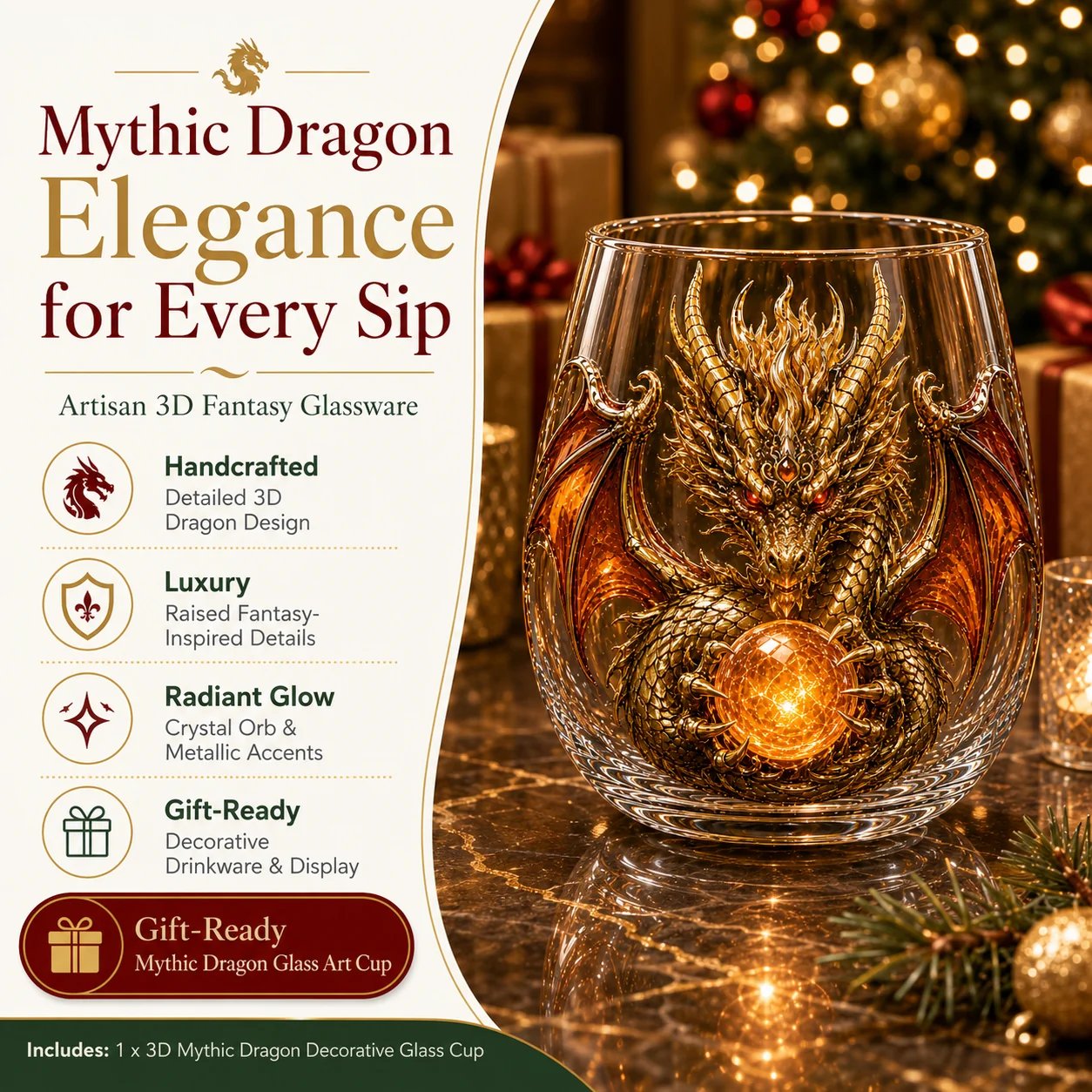🔥Limited time 70% OFF - 🐉✨Mythic Dragon Glass Cup – A Legendary Gift for Fantasy Lovers 🎁