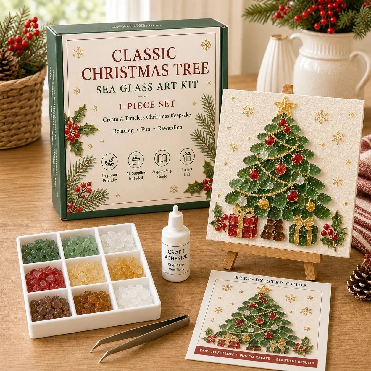 🔥Limited time 70% OFF -🎄 Christmas Sea Glass Art Kit