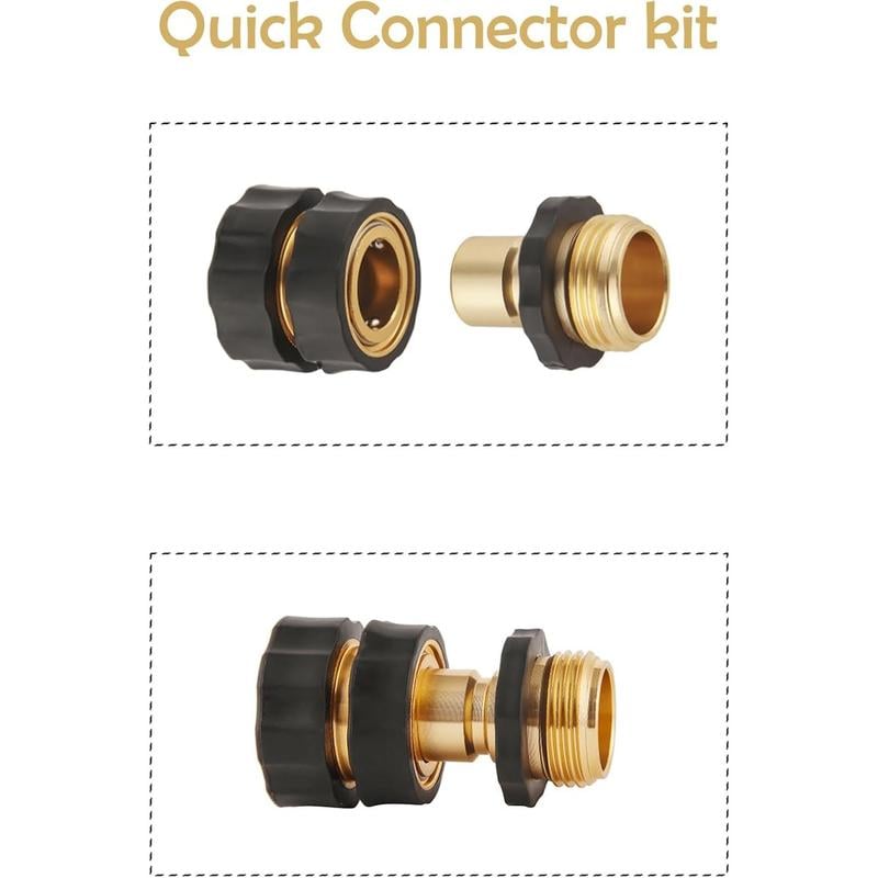 🔥Last Day 70% OFF-Garden Hose Quick Connector, 3/4 Inch Male and Female Garden Hose Fitting Quick Connector