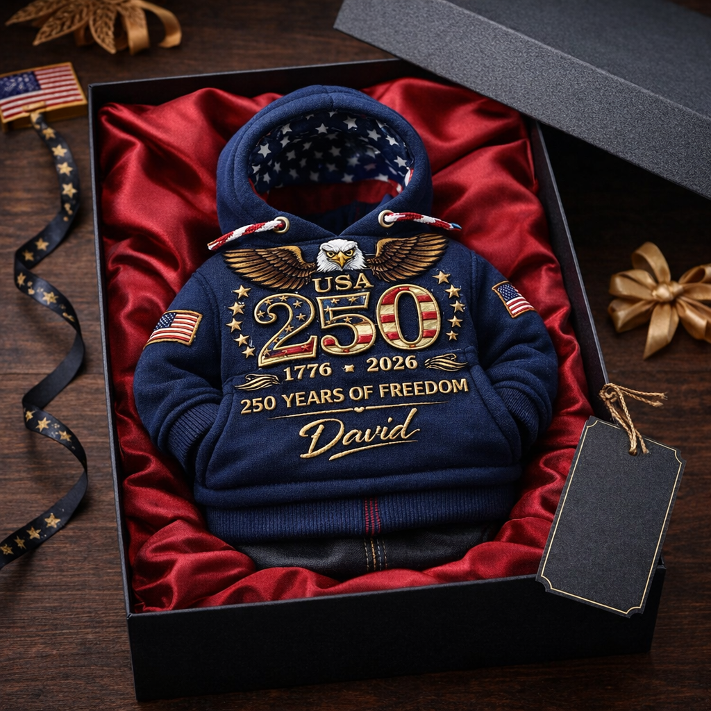 🔥Limited Edition🎁🇺🇸 Personalized 250th Anniversary Car Gear Shift Hoodie – Add Your Name