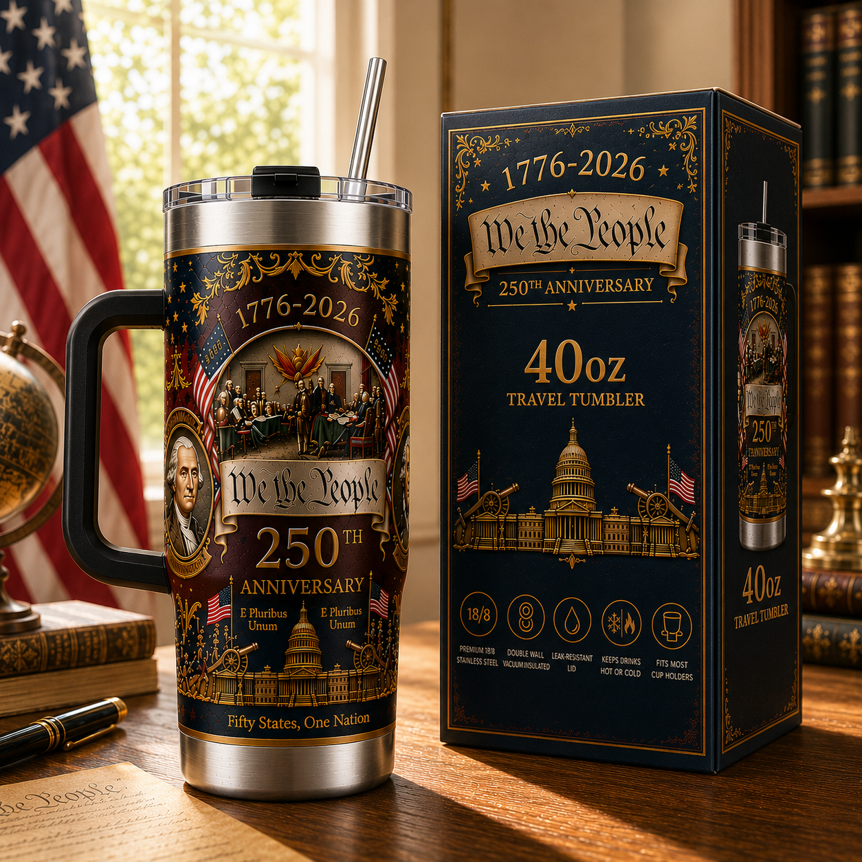 🔥U.S. 250th Anniversary Commemorative Travel Tumbler (1776-2026)