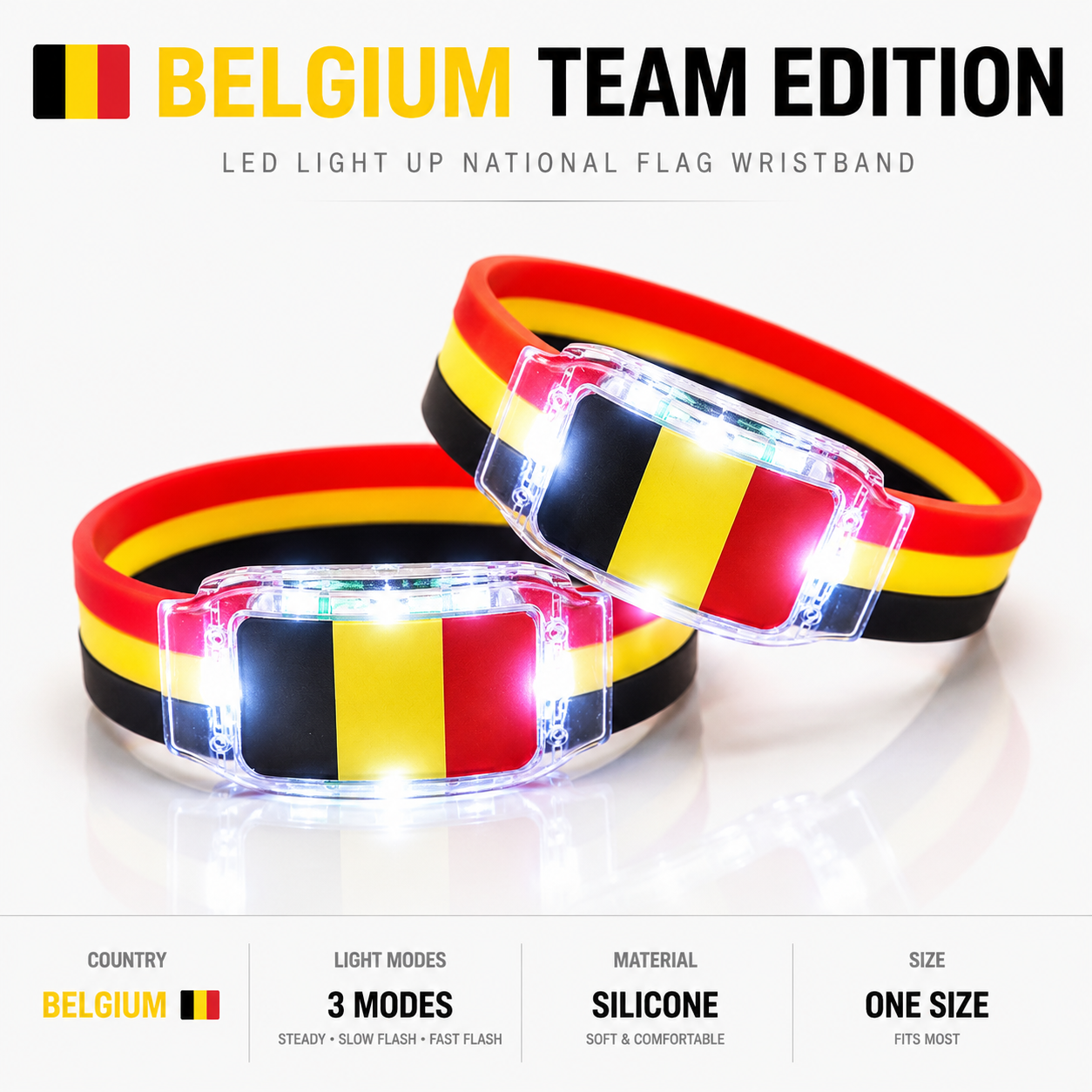 🔥250th Anniversary 70% OFF - ⚽✨LED Light Up National Flag Wristbands