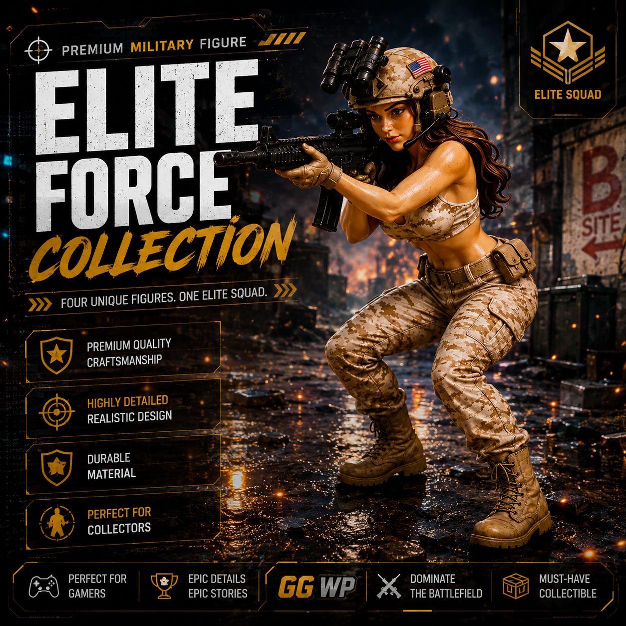 ❤️Last Day:70% OFF✨ Tactical Beauty Desktop Collectible - A-Kneeling Firing Position