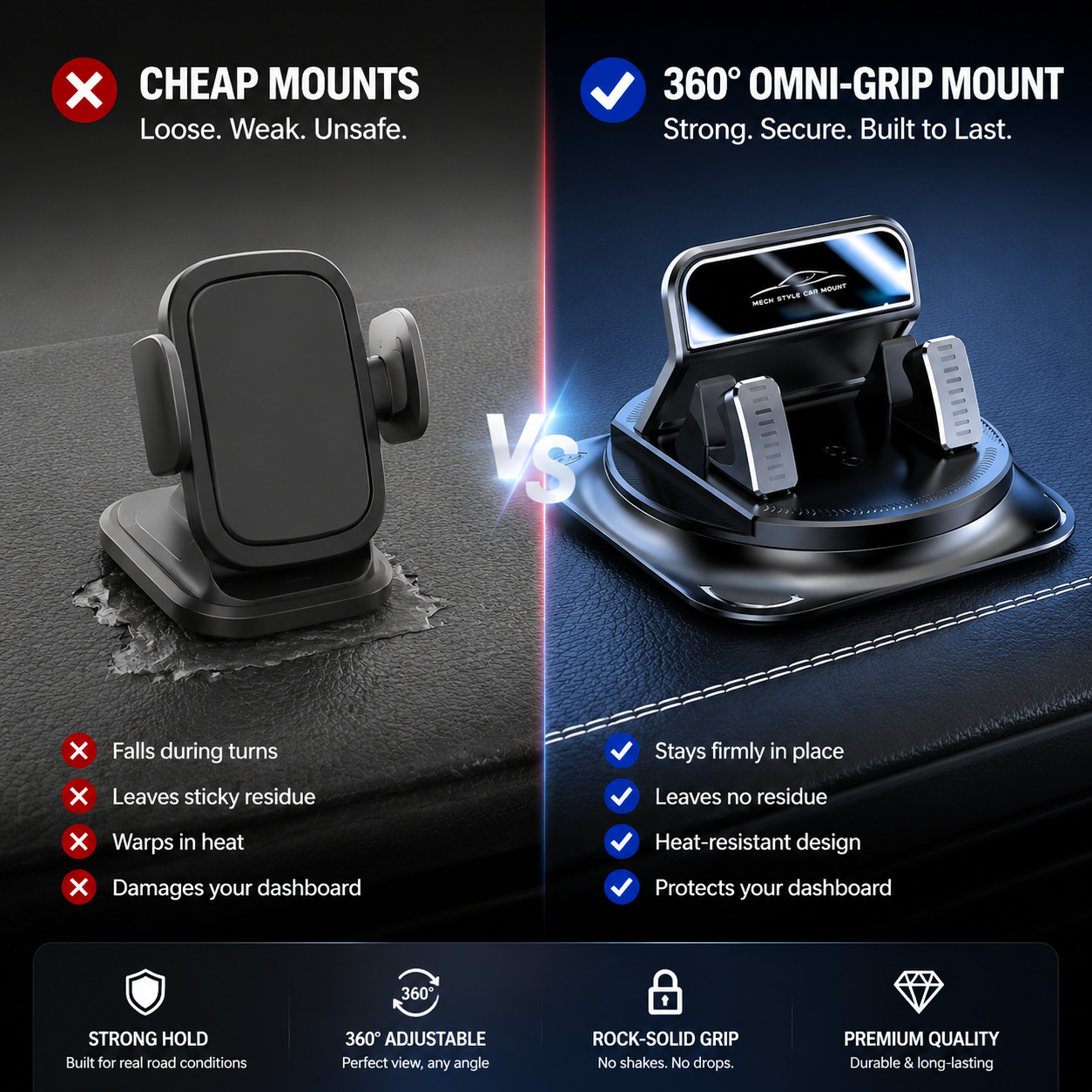 🔥Last Day 70% OFF🔥Car phone holder with 360° rotation