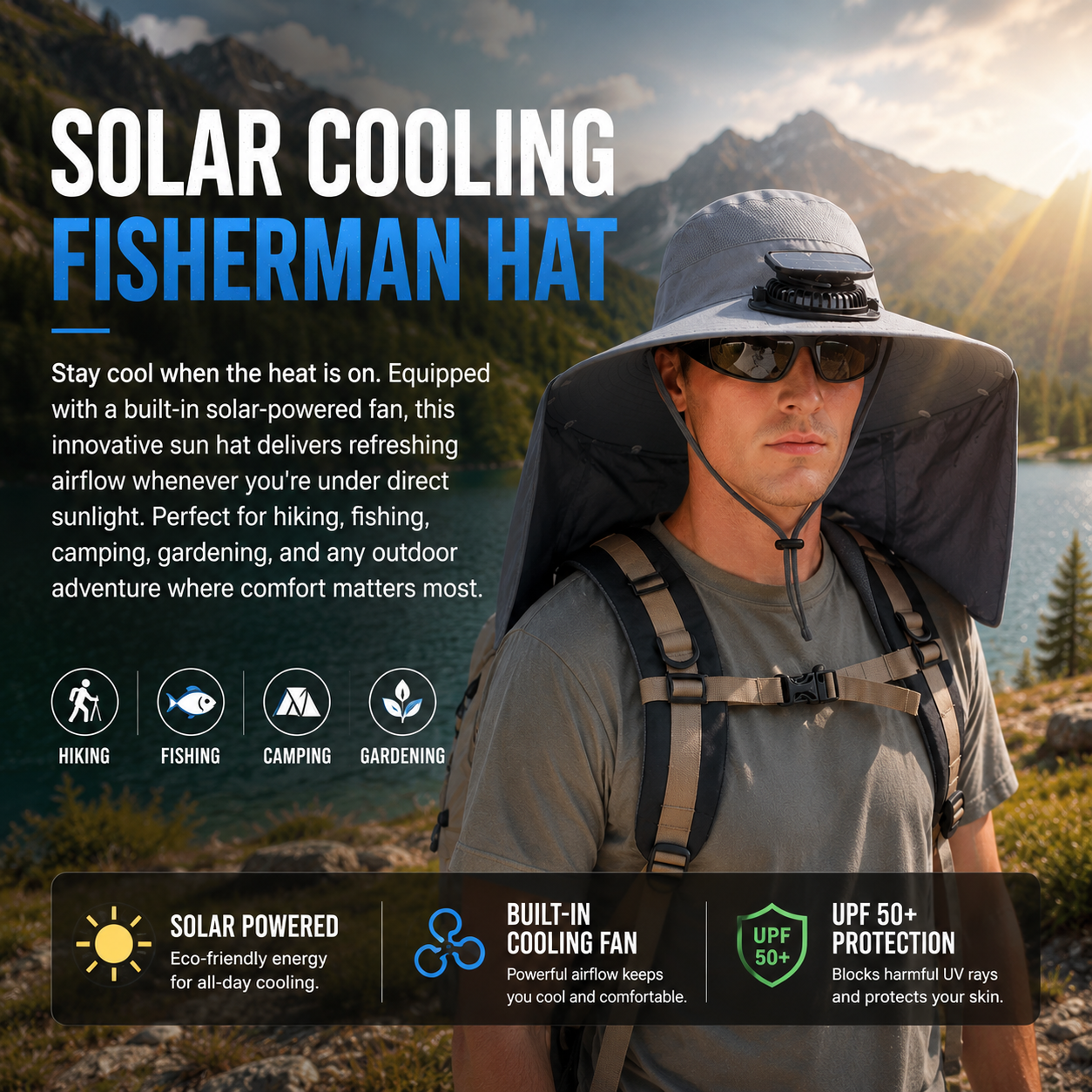 🔥Father's Day Best Sellers ☀️Breathable Fisherman Hat with Solar Fan