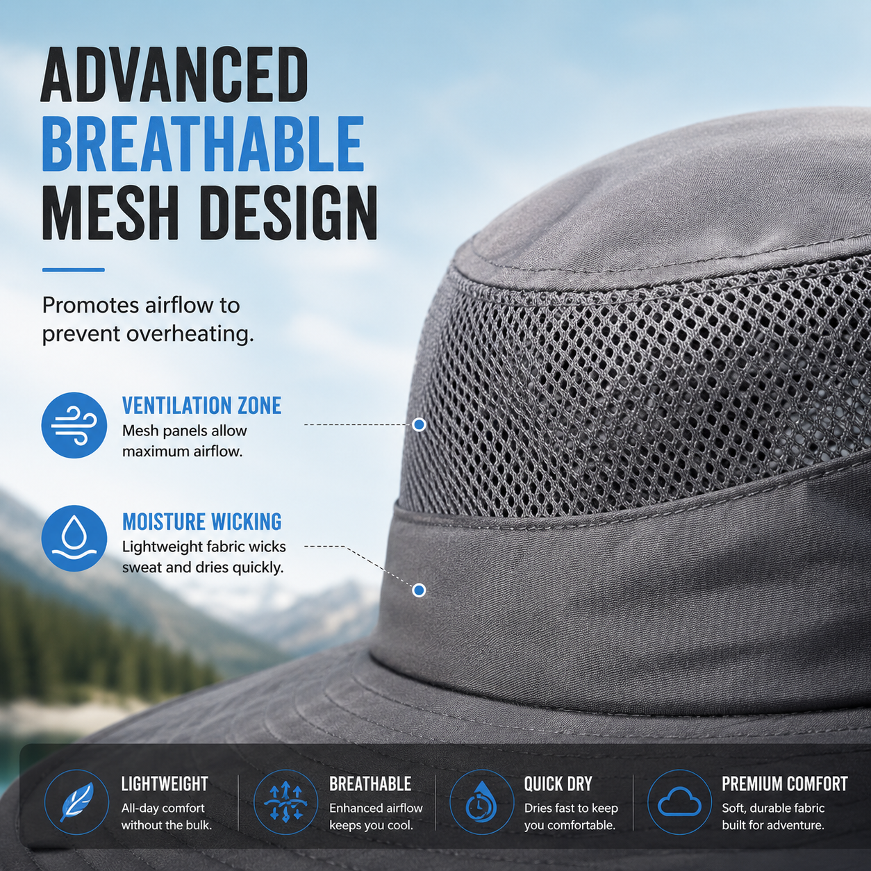 🔥Father's Day Best Sellers ☀️Breathable Fisherman Hat with Solar Fan