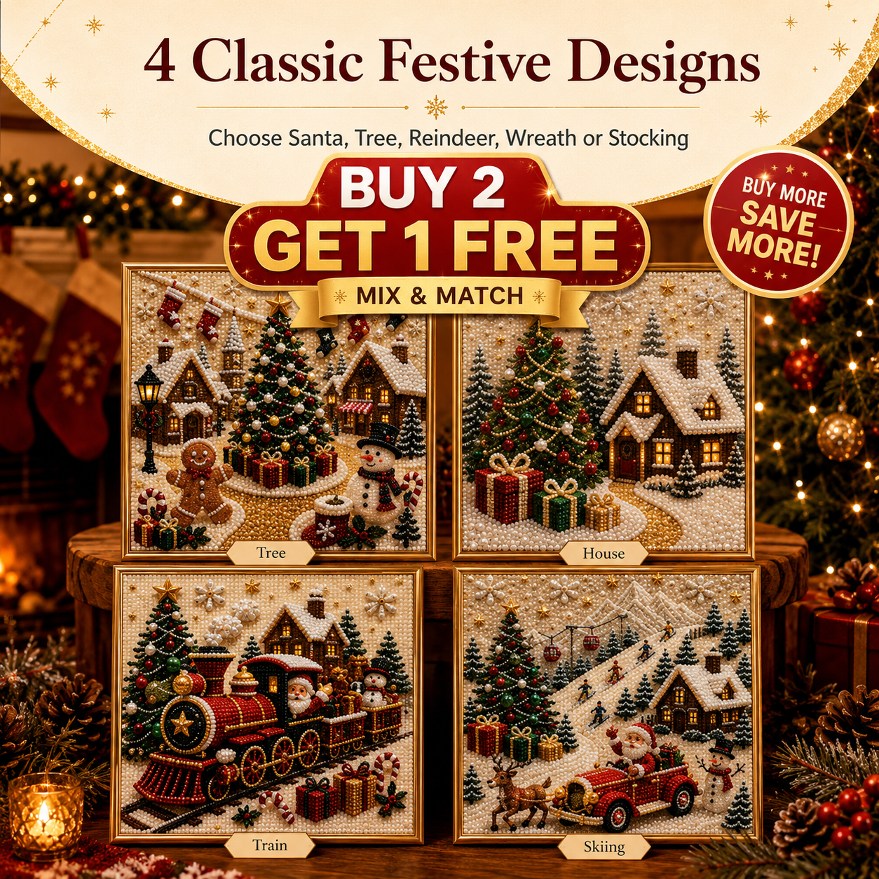 🧘Relaxing & Beginner-Friendly-🎄🎅 Premium 3D Pearl Christmas Wall Art Kit(❤Same as the Vedio)