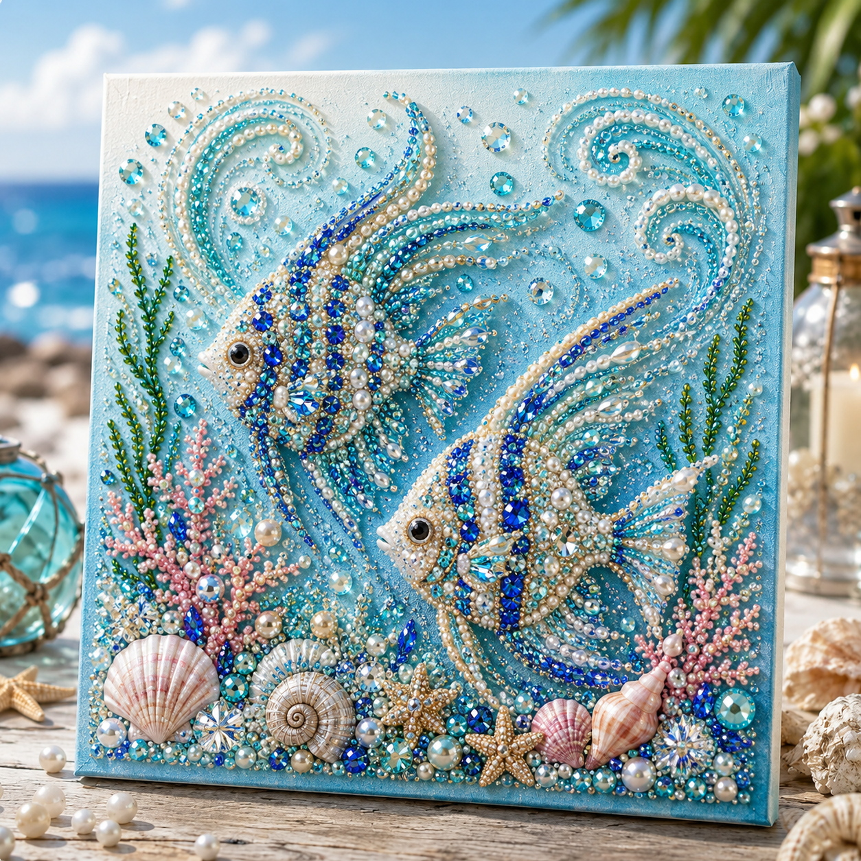 🧘Relaxing & Beginner-Friendly-🌊✨ Ocean Theme Pearl Art DIY Kit (❤Same as the Vedio)