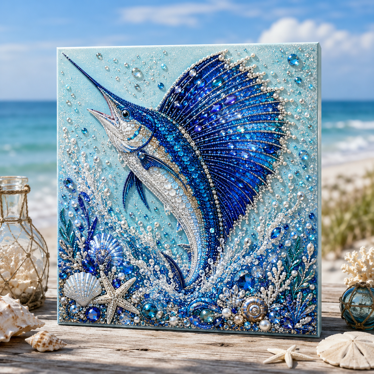 🧘Relaxing & Beginner-Friendly-🌊✨ Ocean Theme Pearl Art DIY Kit (❤Same as the Vedio)
