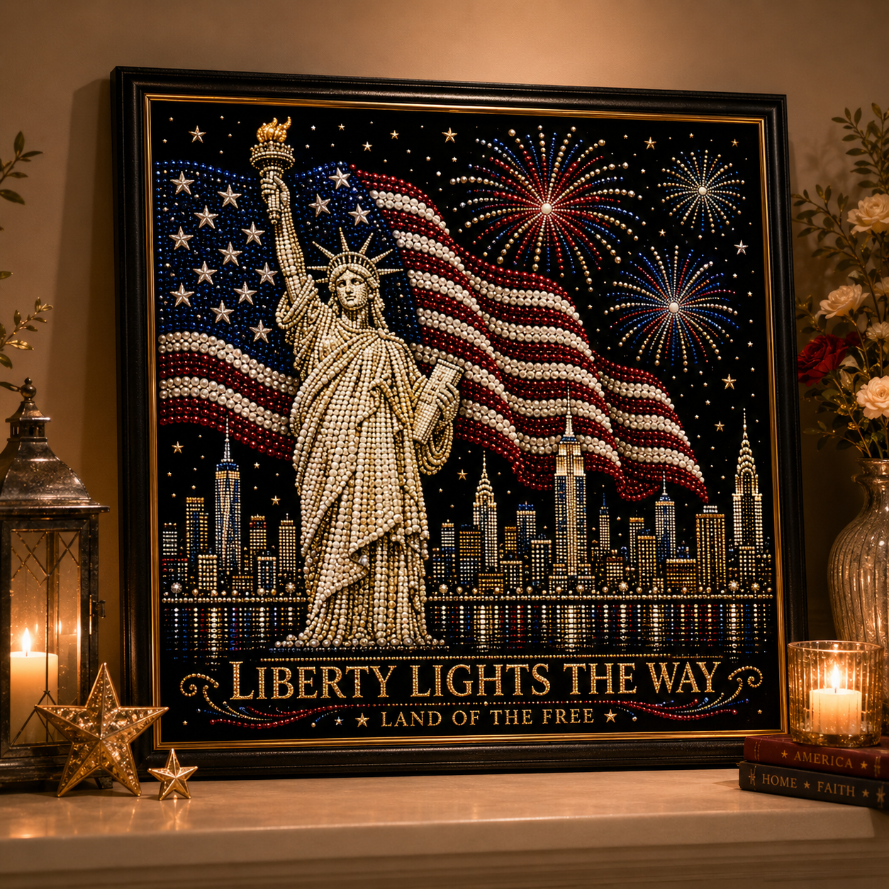 🔥Limited time 70% OFF - 🦅America 250th Anniversary Pearl Art Kit – Stars & Stripes Skyline Limited Edition