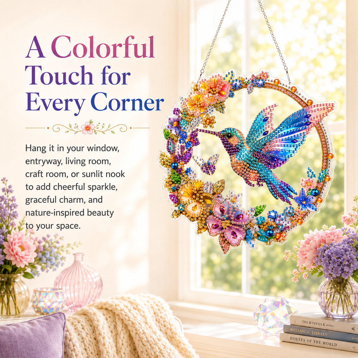 🔥Limited time 70% OFF - 🐦✨Hummingbird Diamond Art Hanging Ornament Kit – Sparkling DIY Window Ornament 