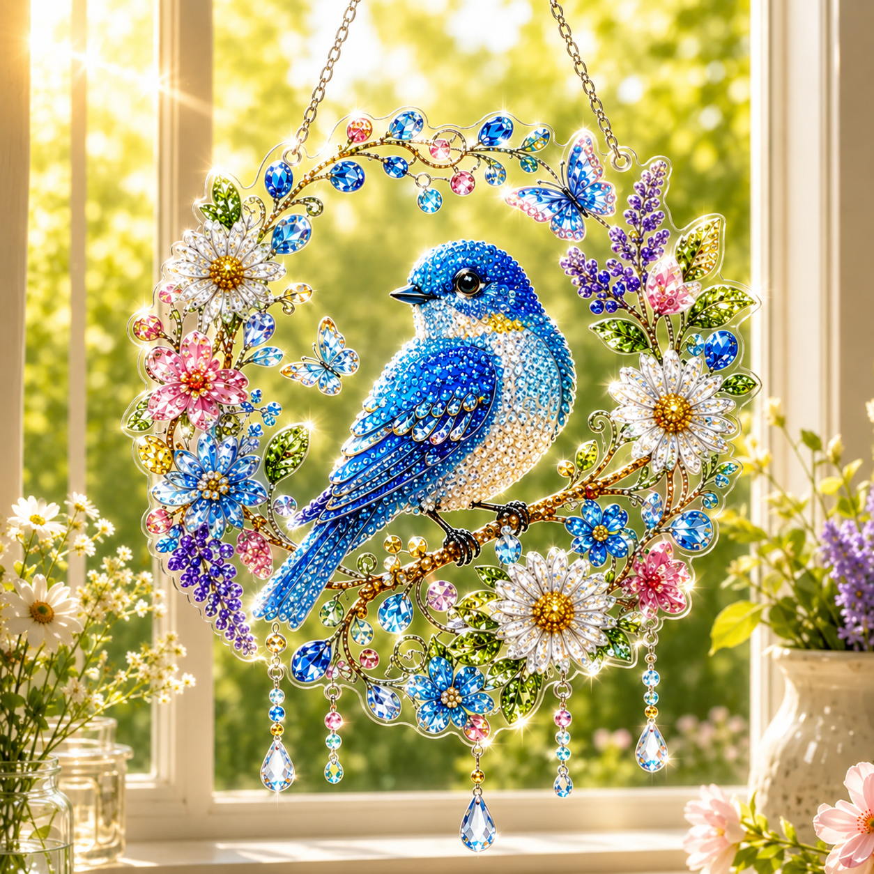 🔥Limited time 70% OFF - 🐦✨Hummingbird Diamond Art Hanging Ornament Kit – Sparkling DIY Window Ornament 