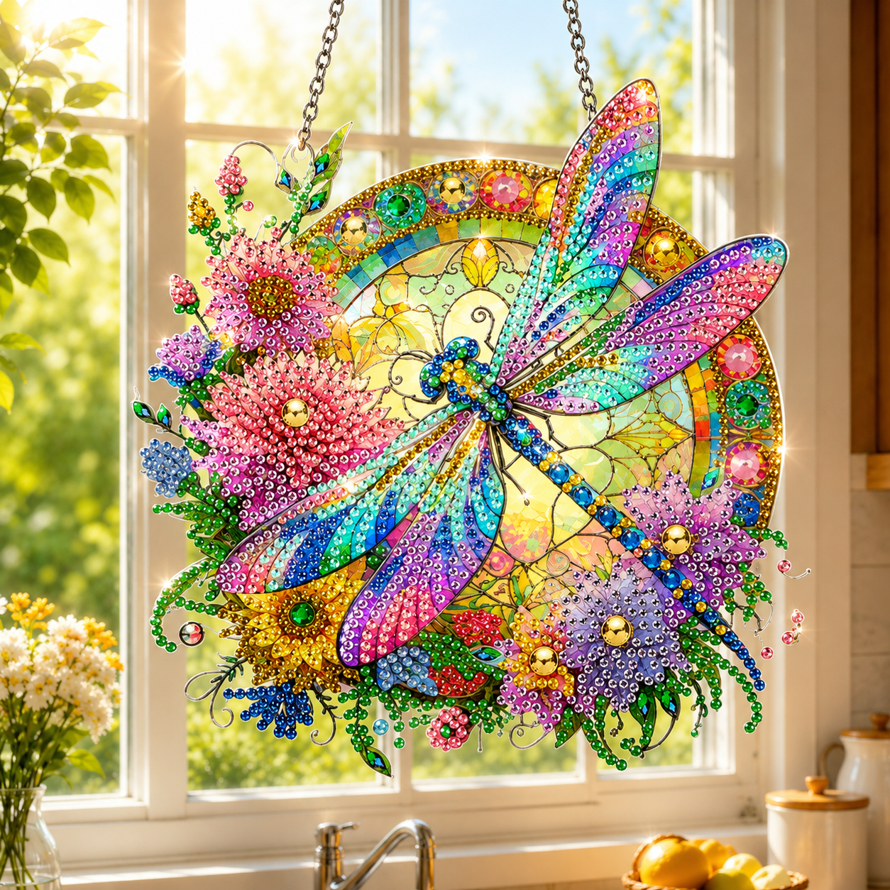 🔥Limited time 70% OFF - 🐦✨Hummingbird Diamond Art Hanging Ornament Kit – Sparkling DIY Window Ornament 