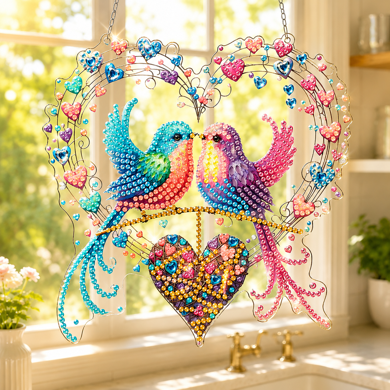 🔥Limited time 70% OFF - 🐦✨Hummingbird Diamond Art Hanging Ornament Kit – Sparkling DIY Window Ornament 