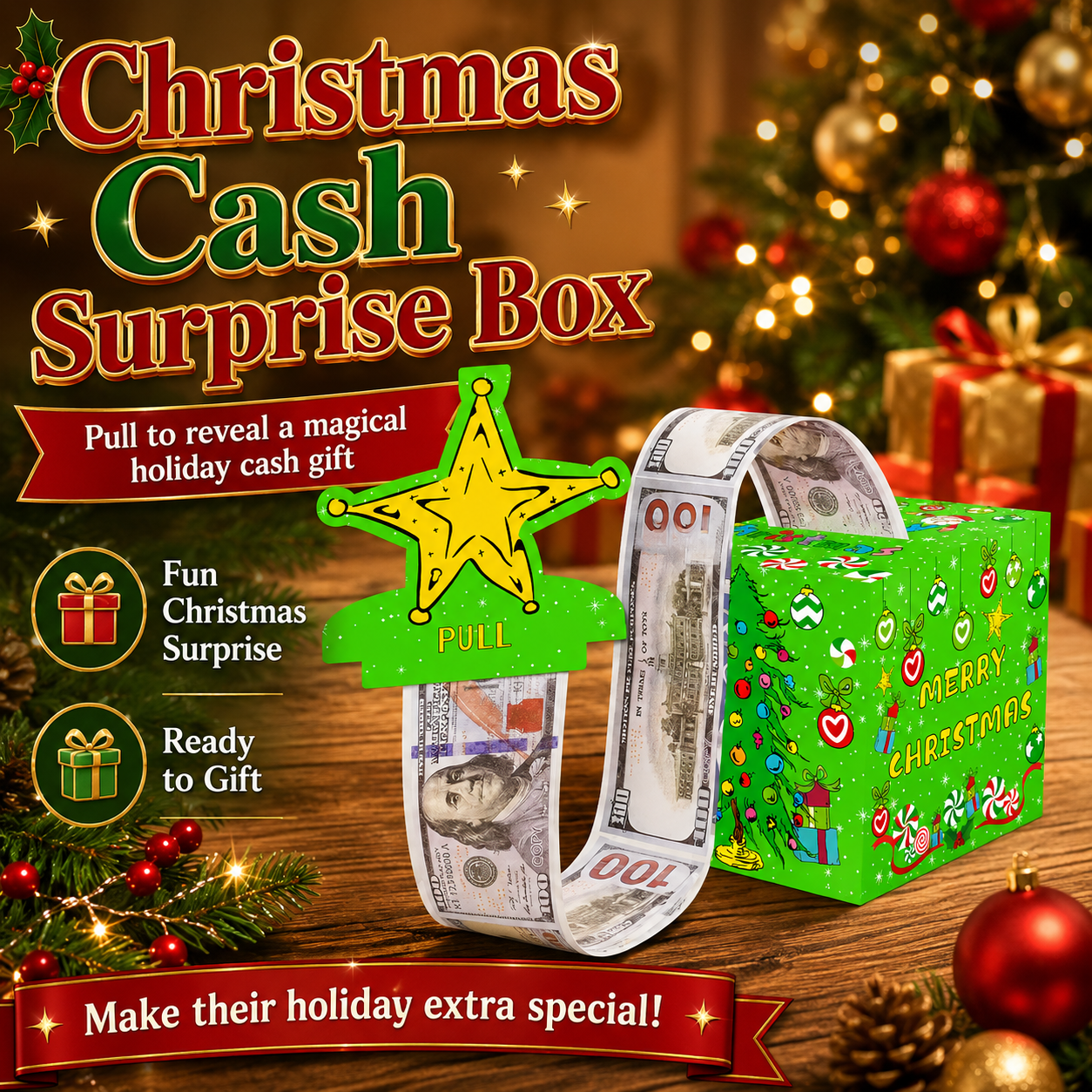 🔥 Last 40pcs 🎉🎁 Christmas Cash Surprise Box