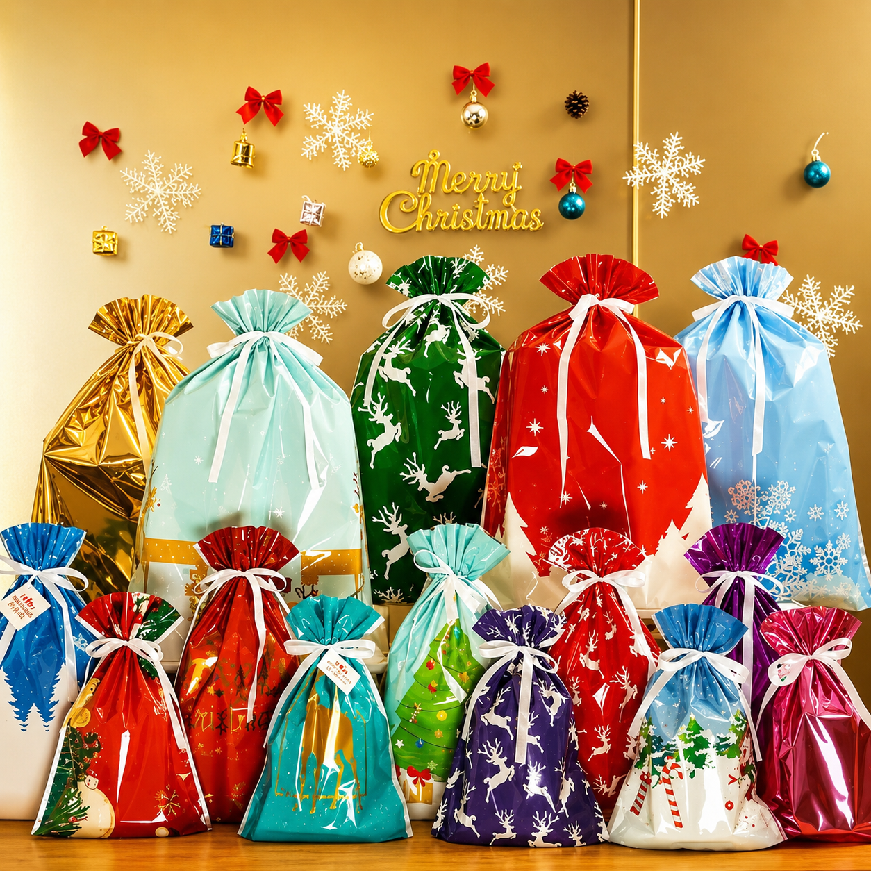 🎅Christmas Pre Sale - 70% OFF-🎄Drawstring Christmas Gift Bags (Biodegradable)