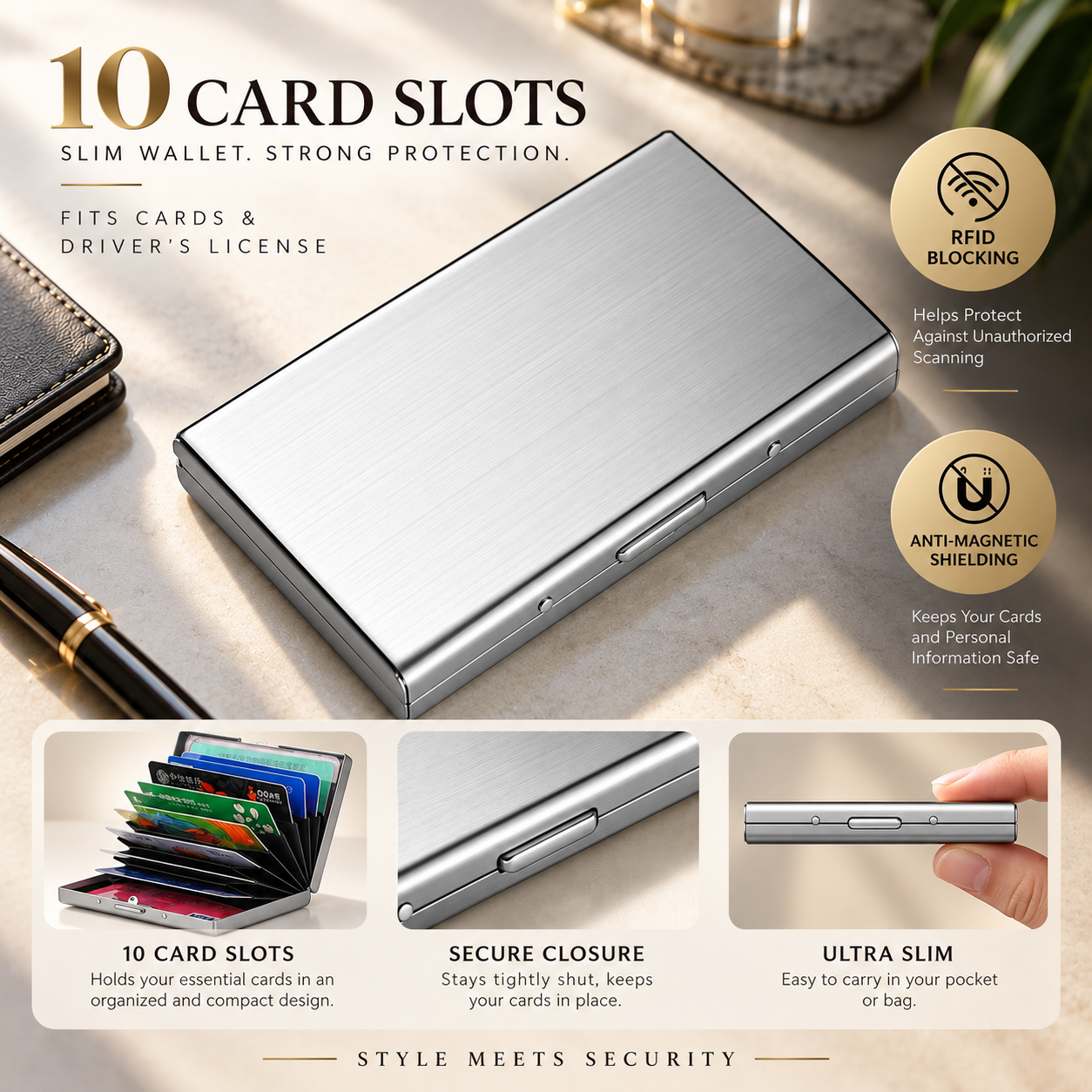 🔥Last 75pcs🎉-RFID Blocking Card & Cash Holder