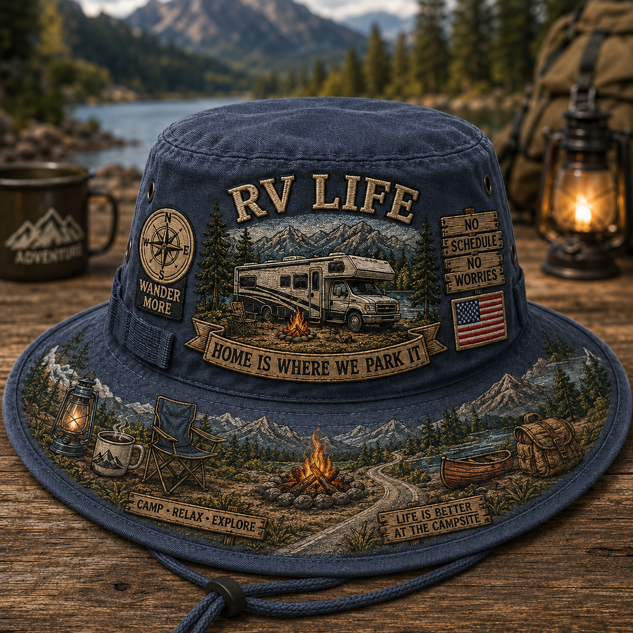 🔥Last Day 70% OFF - 🏕️Vintage RV Life Adventure Boonie Hat – Home Is Where We Park It