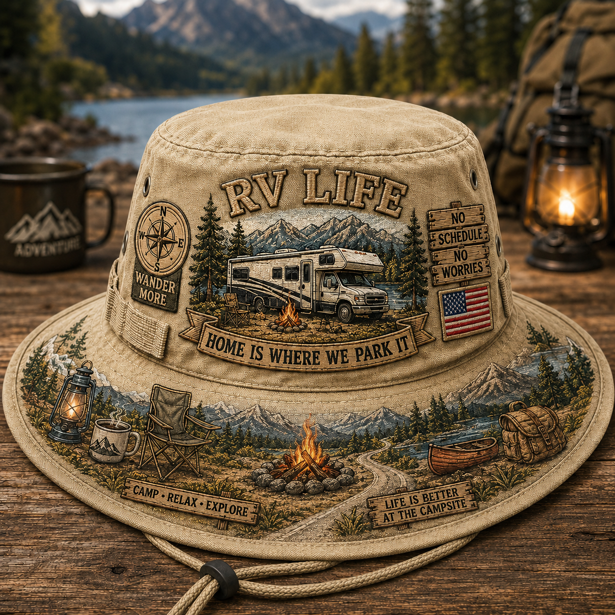 🔥Last Day 70% OFF - 🏕️Vintage RV Life Adventure Boonie Hat – Home Is Where We Park It