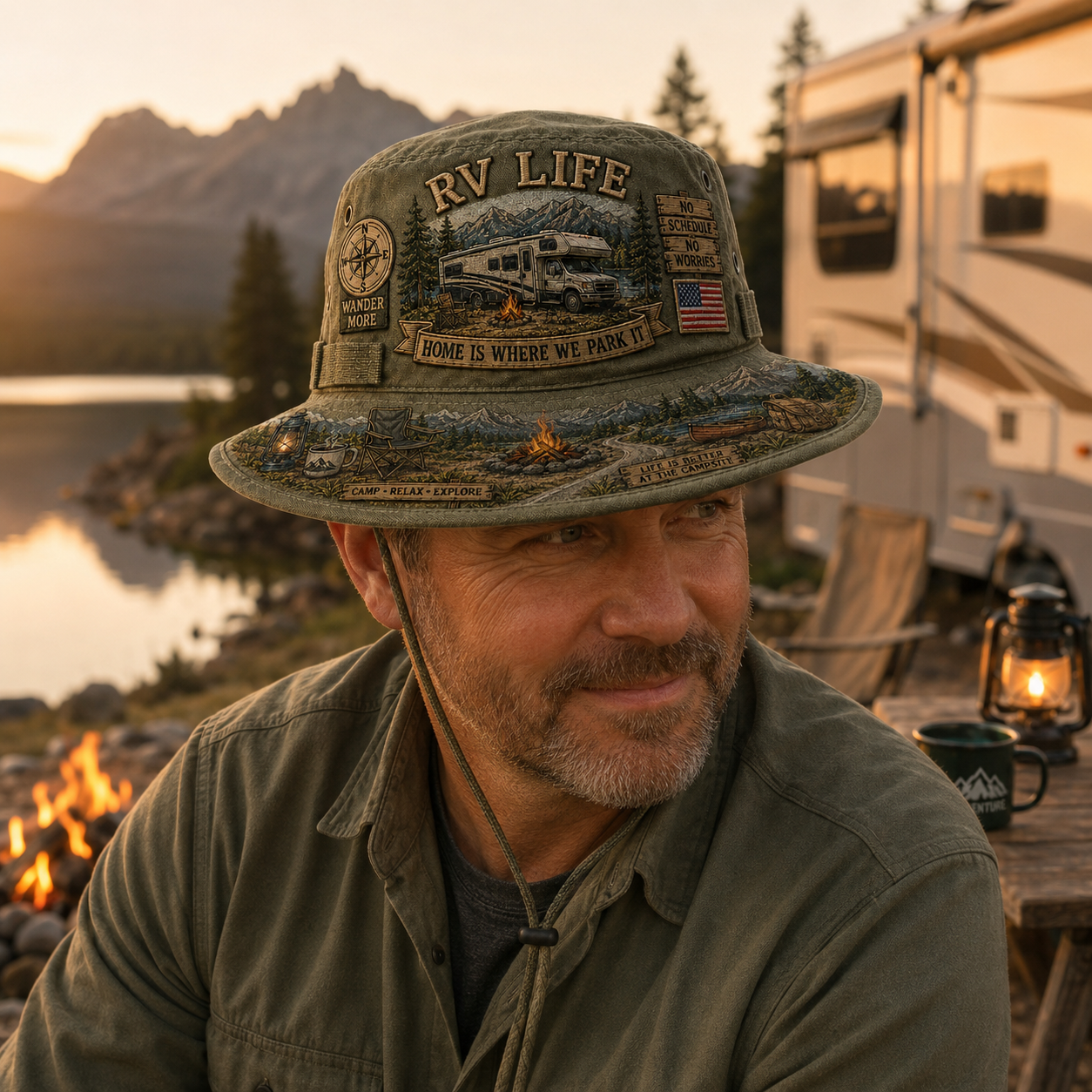 🔥Last Day 70% OFF - 🏕️Vintage RV Life Adventure Boonie Hat – Home Is Where We Park It