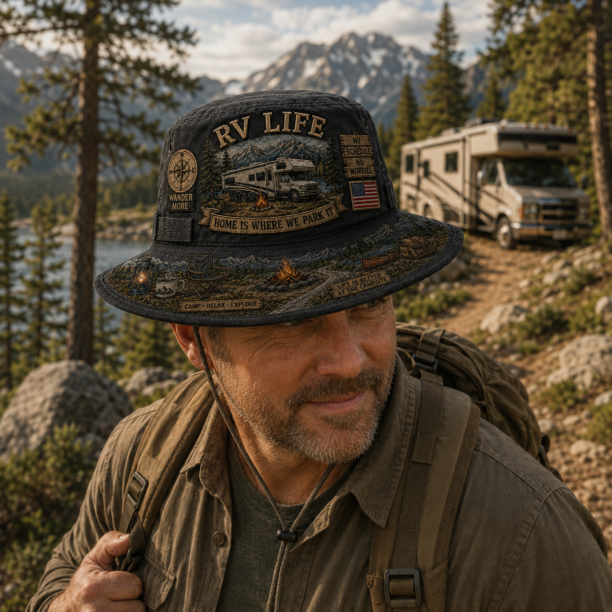 🔥Last Day 70% OFF - 🏕️Vintage RV Life Adventure Boonie Hat – Home Is Where We Park It