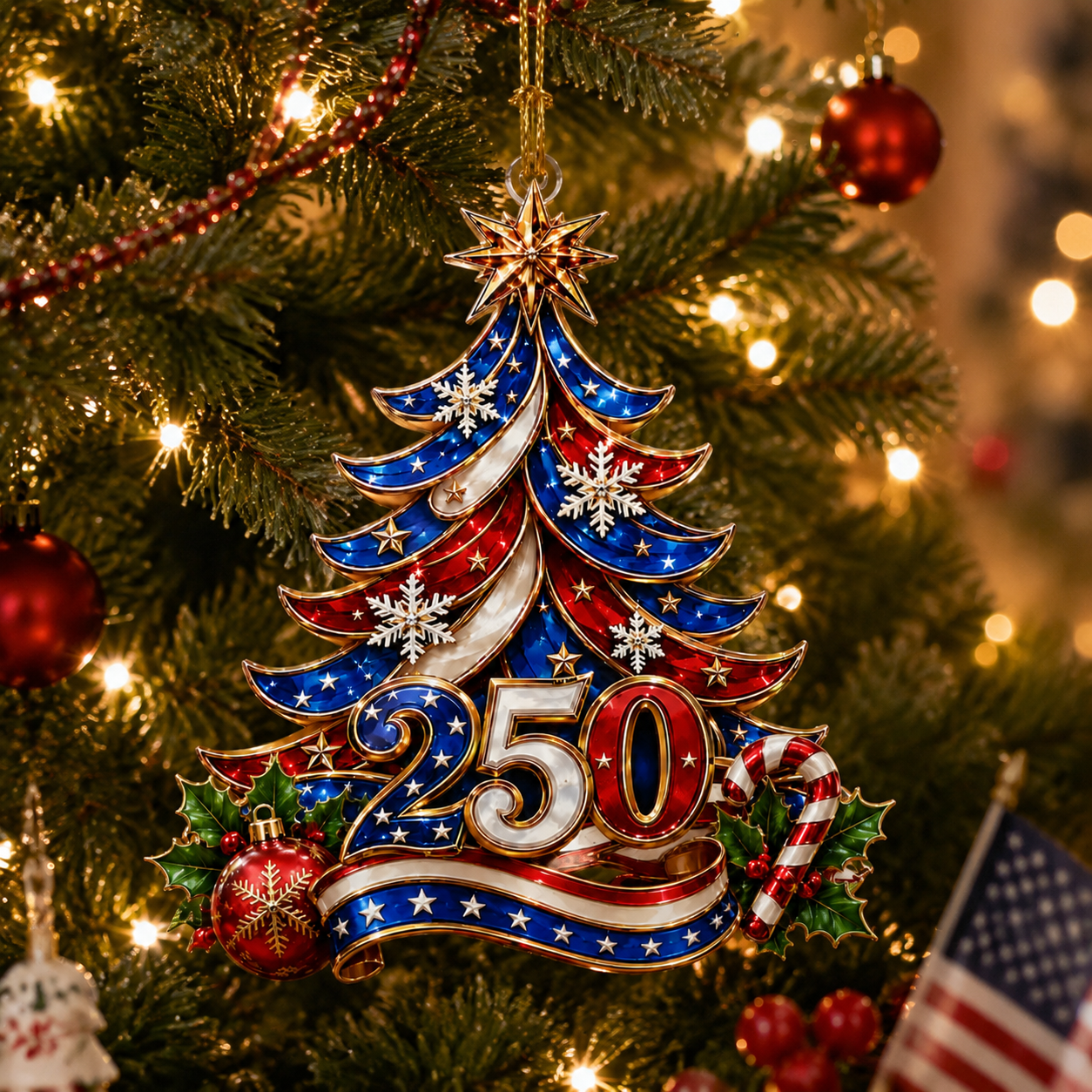 ⏰LIMITED TIME 49% OFF!🔥USA 250th Anniversary Christmas Ornament