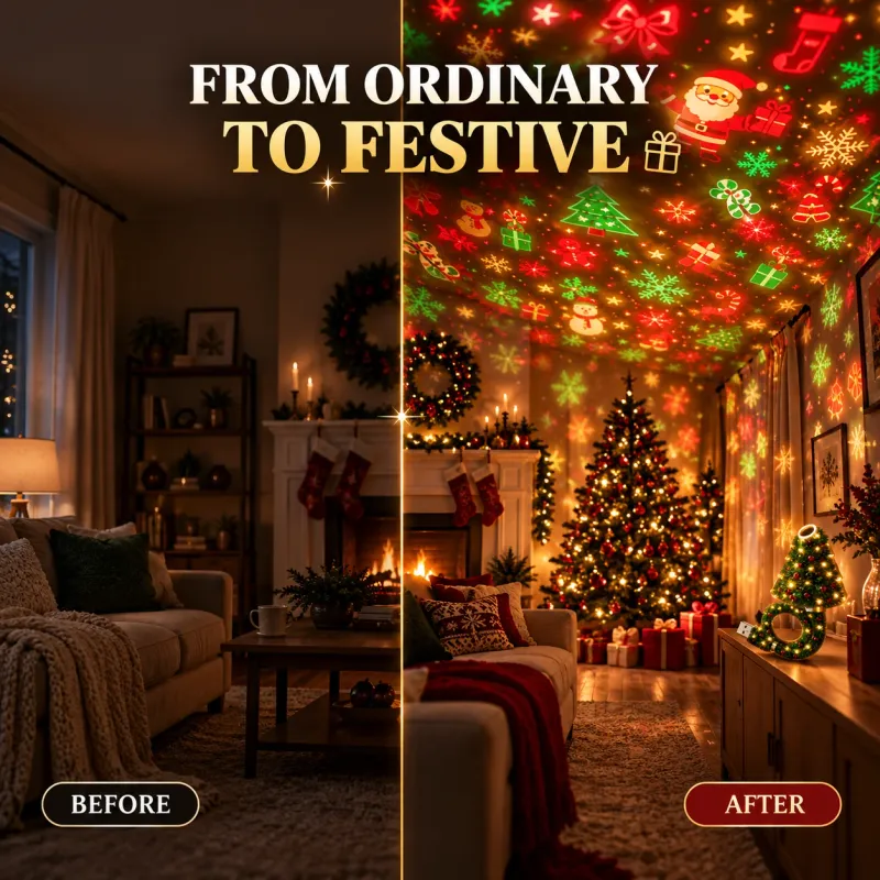 🔥Limited time 70% OFF -🎄✨ Christmas Pattern Projector – Waterproof LED Holiday Light for Patio, Wall & Party Decoration