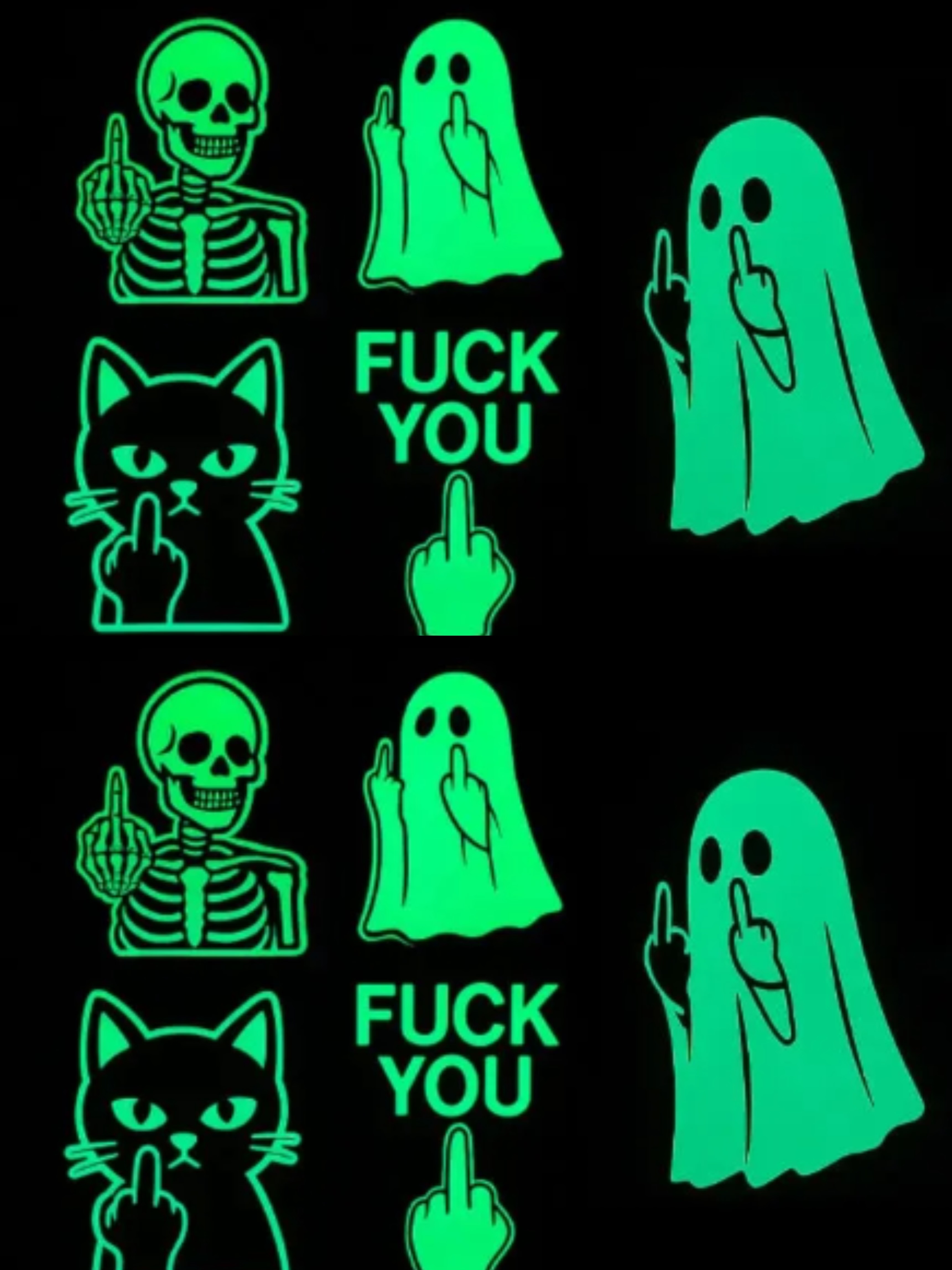 🎃Last Day 70% OFF🔥Glowing Ghost Middle Finger Sticker
