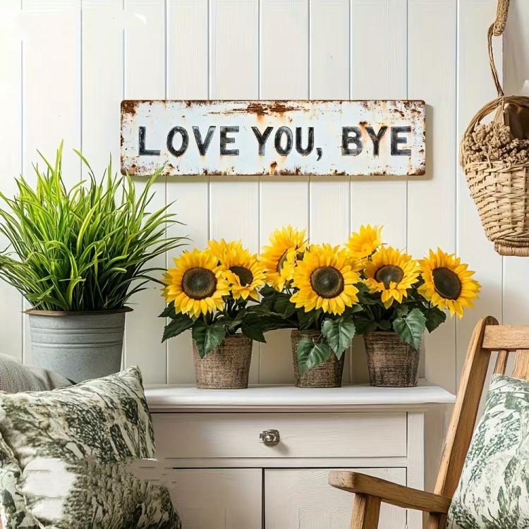⏰ Valentine’s Day Special🔥"Love You💕, Bey“ Metal Sign-Vintage Greenery Style Wall Plaque
